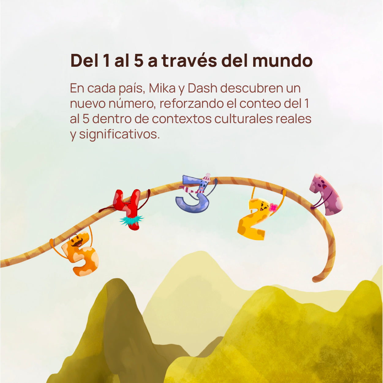 Mika y Dash: Un viaje multicultural para aprender los números del 1 al 5