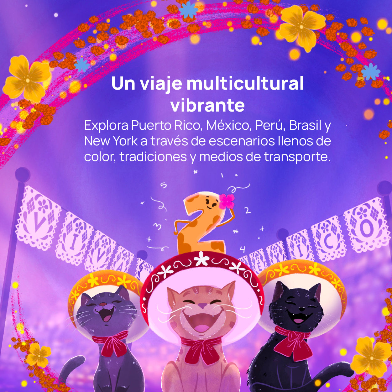 Mika y Dash: Un viaje multicultural para aprender los números del 1 al 5
